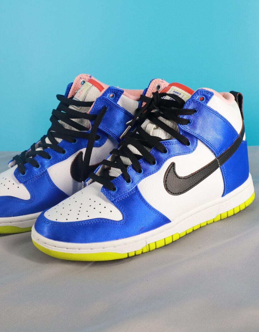 Nike Dunk High GS Blue White Volt Pink Basketball Shoes Size 7Y DV2185-100